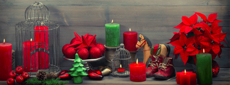 jouluinen kuva kynttiloita ja joulutahti